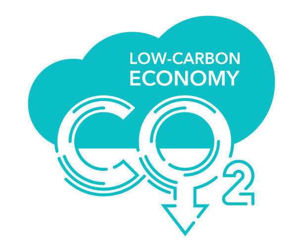 低炭素経済 - グローバル脱炭素戦略 - 脱炭素点のイラスト素材／クリップアート素材／マンガ素材／アイコン素材