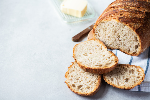 Sliced Loaf of Homemade White Bread