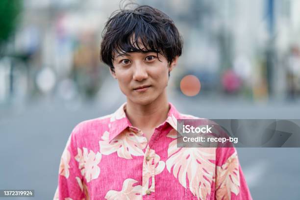 Portrait Of Nonbinary Gender Person Stock Photo - Download Image Now - Non-Binary Gender, One Person, People