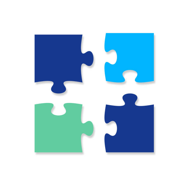 Small incomplete jigsaw puzzle vector art illustration
