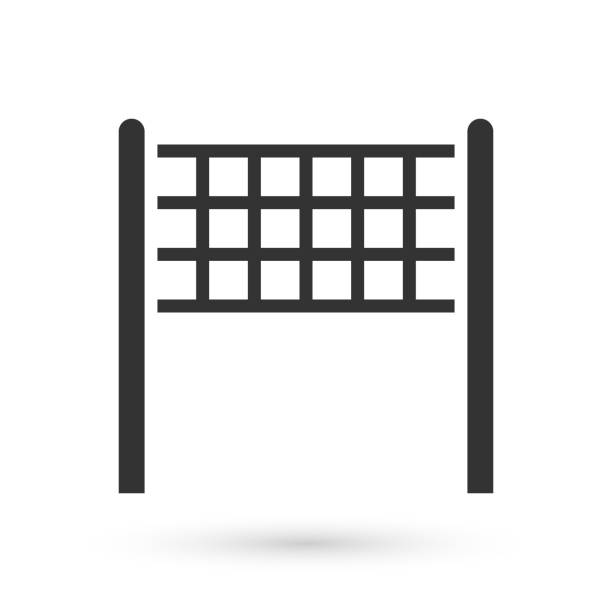 Grey Volleyball net icon isolated on white background. Vector Grey Volleyball net icon isolated on white background. Vector. volleyball net stock illustrations