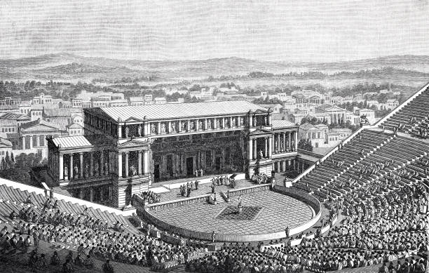 ilustrações de stock, clip art, desenhos animados e ícones de athens theater of dionysus - amphitheater