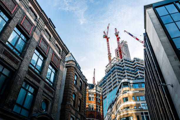 istock Construction with cranes in central London 1372325505