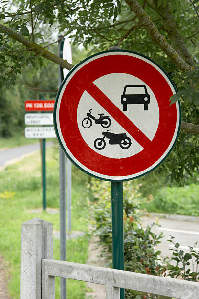 istock Footpath sign prohibiting motor vehicles 137232562