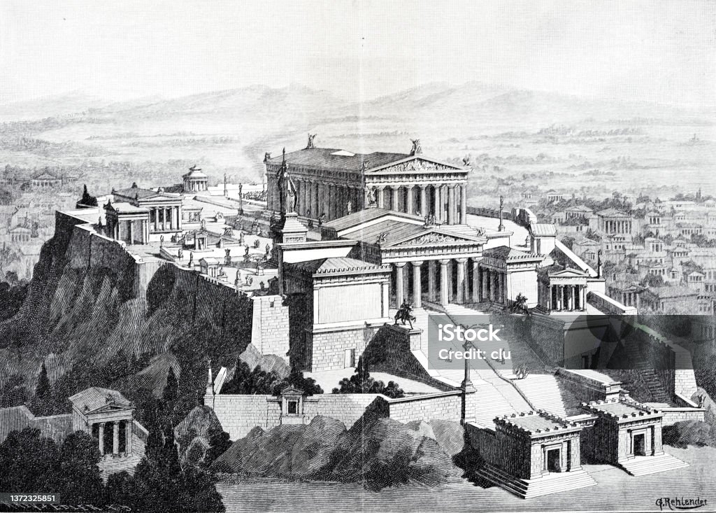 Acropolis Rebuild Acropolis Reconstruction Stock Illustration - Download Image Now ...