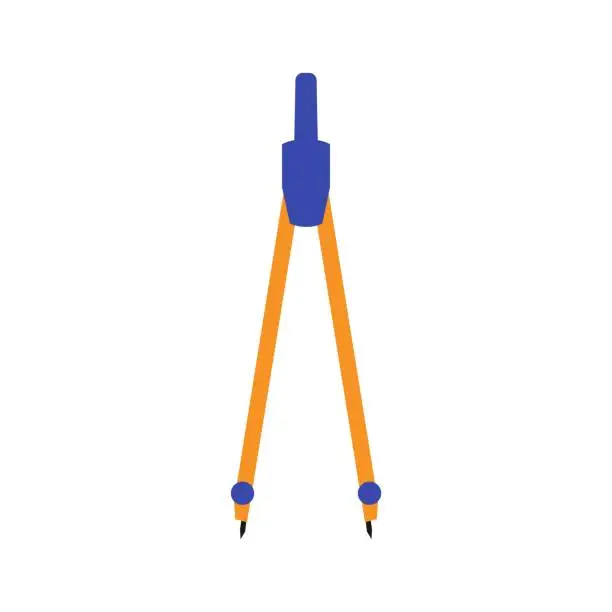 Vector illustration of Pencil compass vector icon. Circinus. Vector illustration.