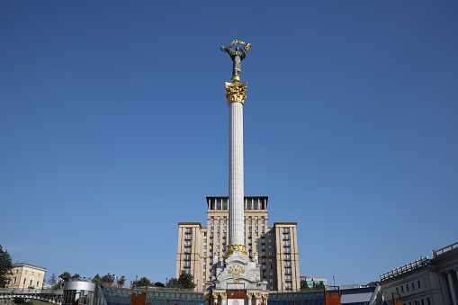 View of Maidan Nezalezhnosti in Kiev City, Ukraine