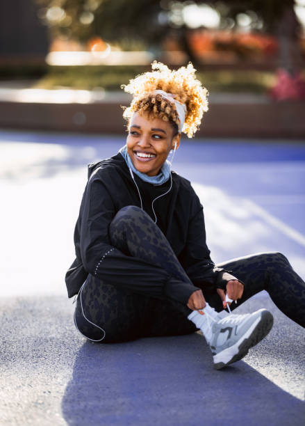 Anonymous Afro-American Woman Preparing for a Workout
