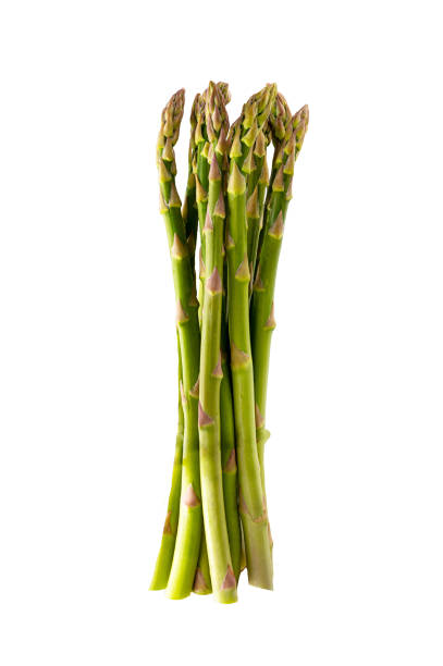 istock Asparagus stems isolated on white background 1372331904