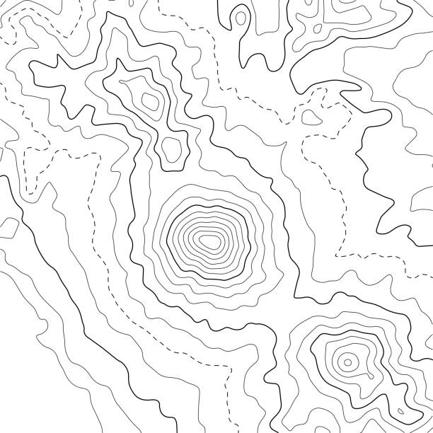 등고선 지형지도. 지리적 그리드 맵 배경입니다. 벡터 그림입니다. - topographic map compass map chart stock illustrations