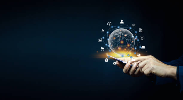 istock Businessmen use Internet connection technology and digital marketing. 1372333475