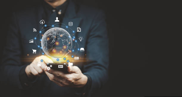 istock Businessmen use Internet connection technology and digital marketing. 1372333477