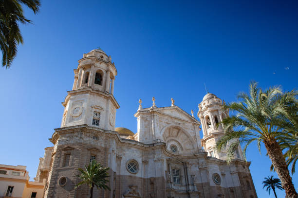 istock Bottom view on Cadiz Cathedral, Spain. 1372334584
