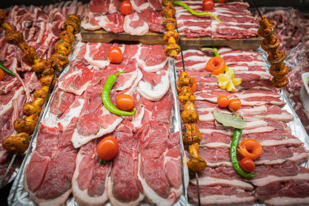 istock Fresh raw steak varieties at the butcher counter. 1372336336