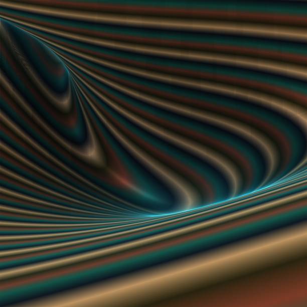 istock Abstract curved lines, blue, brown and black colors. 3d rendering. 1372336897