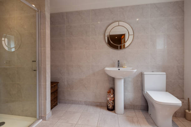 istock Traditional modern shower room wc 1372339112