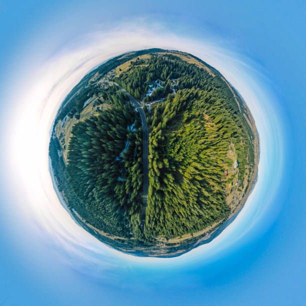 istock Forest mountains photo, 360 degree panorama. 1372342855