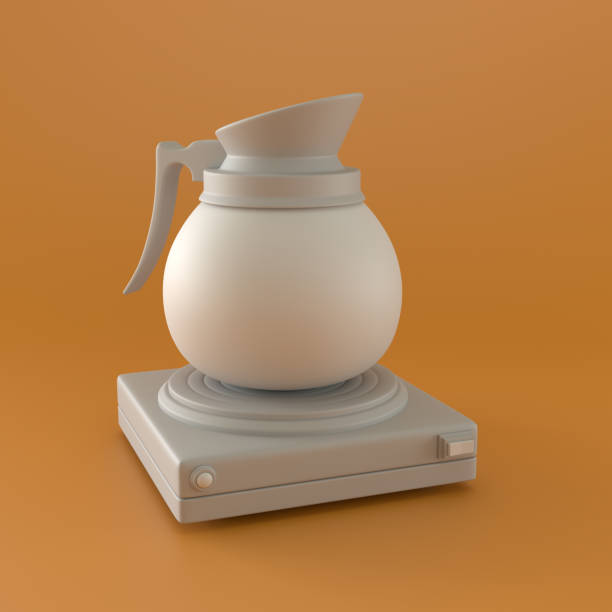 istock White Coffee Carafe in Orange Background, 3d Rendering 1372350384