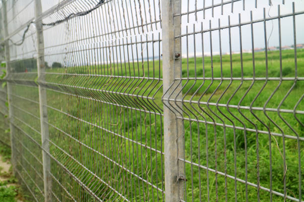 istock airport barbed wire fence grass background 1372352951