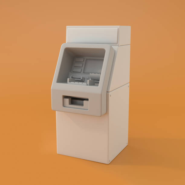 istock White Automated Teller Machine or ATM Machine in Orange Background, 3d Rendering 1372353368