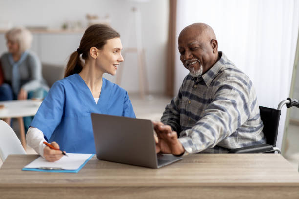 Free Stock Photo of Patient with doctor and nurse using computer ...