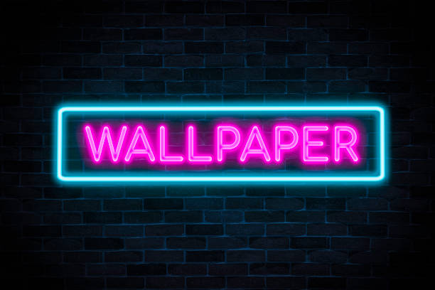 istock Wallpaper neon banner on brick wall background. 1372359545