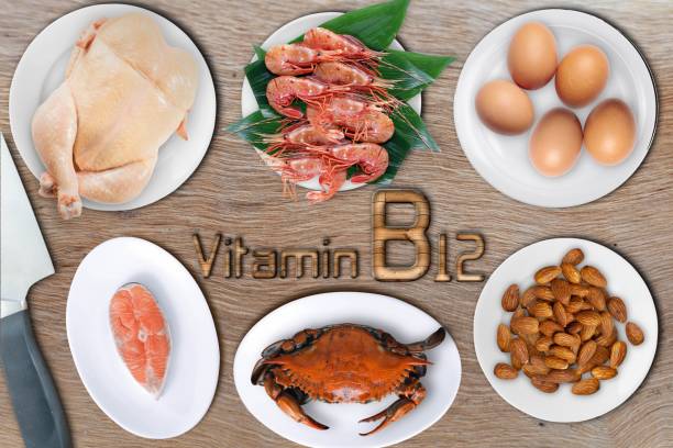 istock Sources of Vitamin B12 (Cobalamin). Healthy diet eating. 1372360882