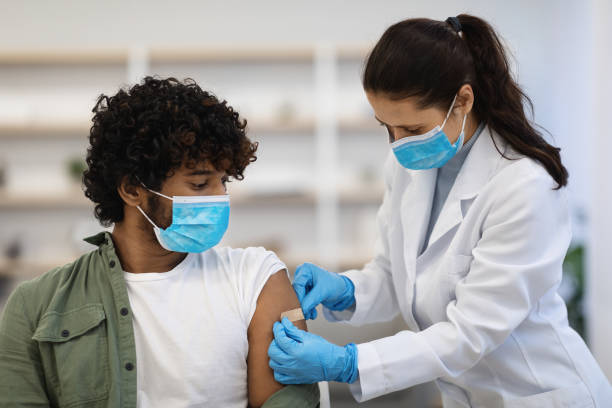 Indian man got vaccinated against coronavirus at clinic