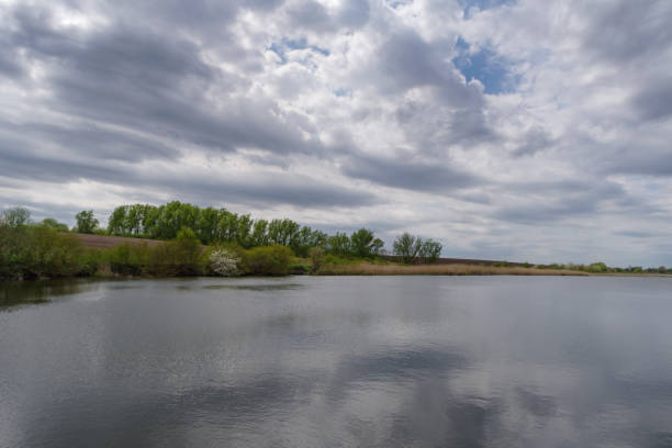 istock Scenic view of pond against sky 1372361382