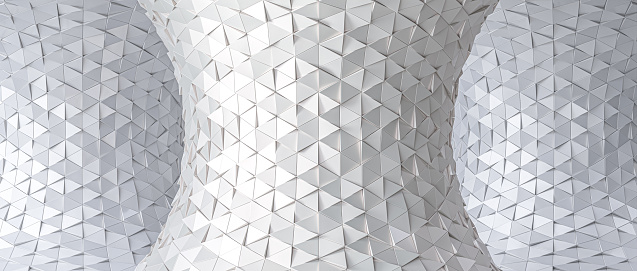 fondo blanco geométrico curvo triangular mosaico. photo