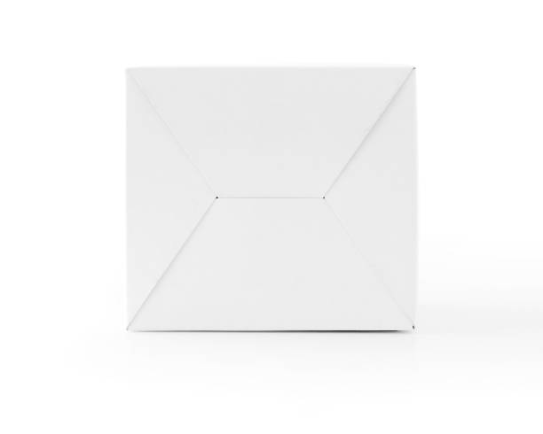 istock Small white product carton in the form of a cube 1372373650