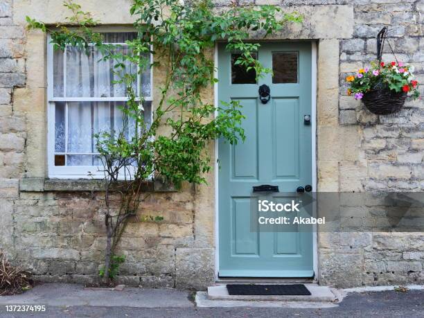 Traditional Cottage House Stock Photo - Download Image Now - Door, House, Front Door