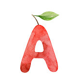 istock The letter A form apple. 1372376833