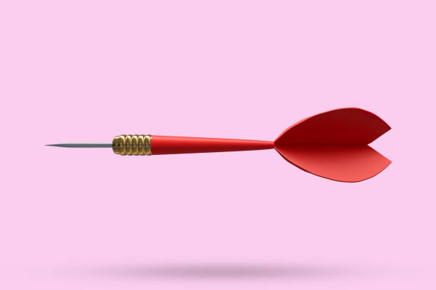 istock Dart isolated on pink background.3d render illustration. 1372380844