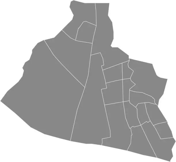 Vector illustration of Gray districts map of ZAANSTAD, NETHERLANDS