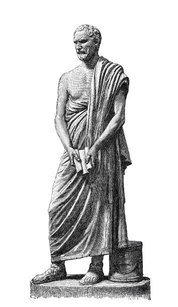 데모스테네스 동상 - classical greek audio stock illustrations