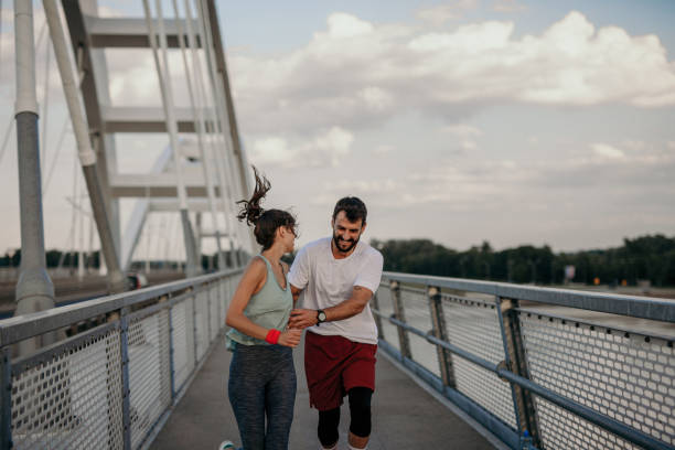istock Joyful jogging with you darling 1372389197