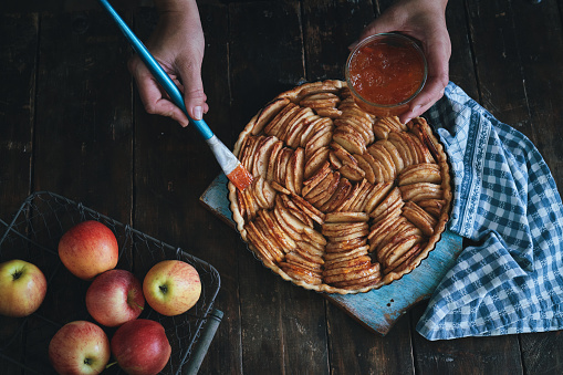 Preparing Apple Pie in Domestic Kitchen