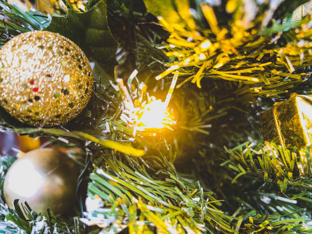 istock Lights and decorative on the Christmas tree. 1372411265