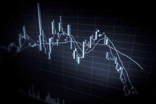 istock Digital screen with financial trading chart and cryptocurrency price trend. 1372411364