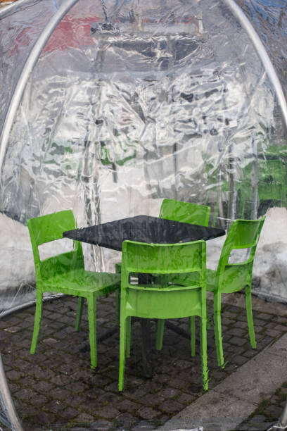 restaurant tables at street of brussel belgium