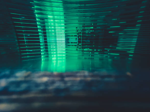 istock Old wood with blue-green glass on it. 1372413321