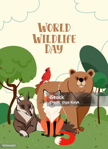 World Wildlife Day Banner With Animal In Forest Fox Bears Wolf And Robin Bird With Forest Tree And Plant Flat Style Vector Illustration Stock Illustration - Download Image Now - iStock World Wildlife Day Banner With Animal In Forest Fox Bears Wolf And Robin Bird With Forest Tree And Plant Flat Style Vector Illustration Stock Illustration - Download Image Now - iStock