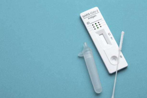 istock Corona virus antigen fast test. Lab card kit test for COVID-19. 1372428275