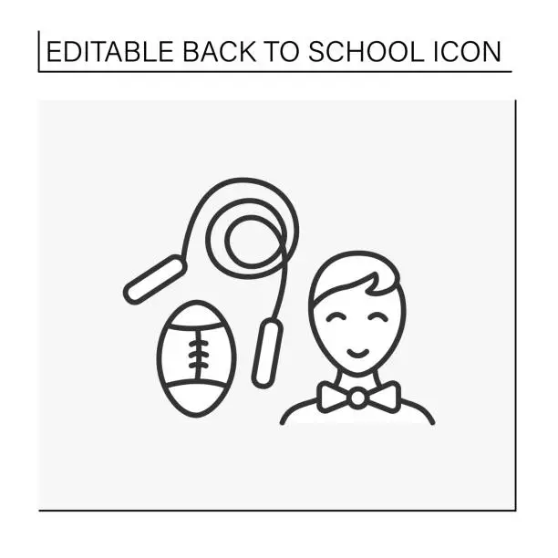 Vector illustration of PE line icon