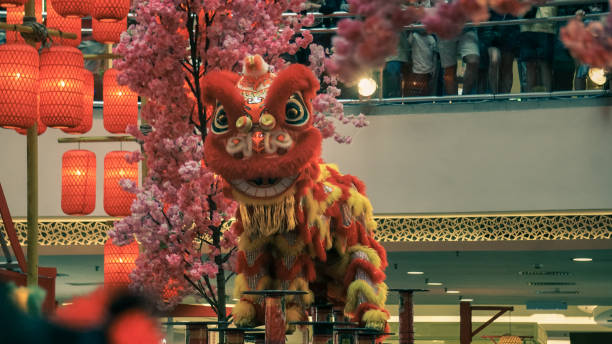 istock Lion dance during Chinese New Year celebration 1372429624