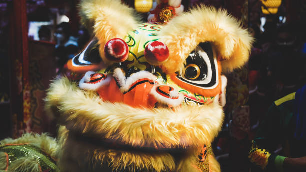 istock Lion dance during Chinese New Year celebration 1372429658