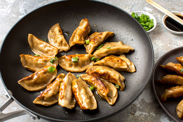 istock Seafood and pork dumplings on table 1372430815