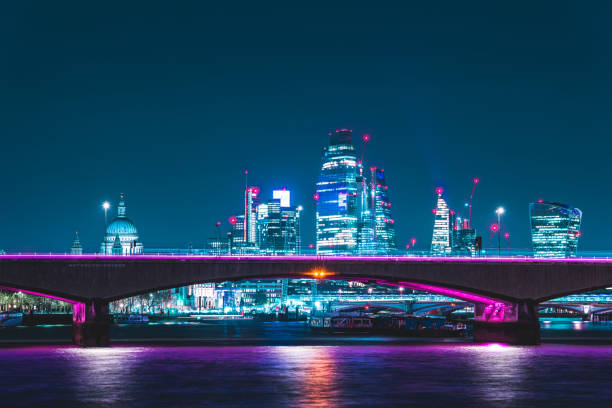 Waterloo Bridge London Cityscape at Night