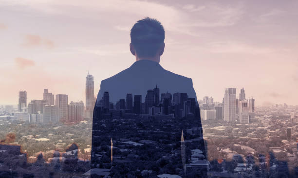 istock Businessman in the city. 1372438152